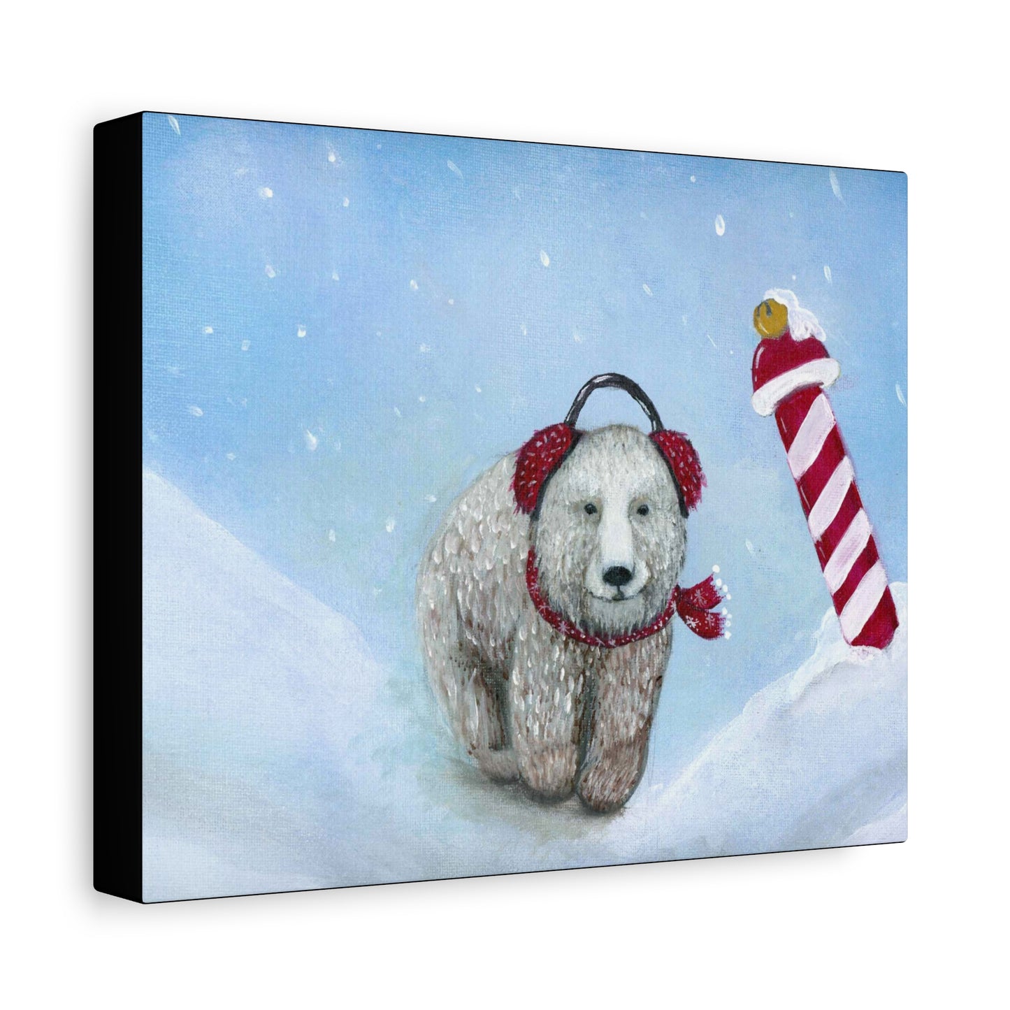 A Painting Print Bear in the North - Matte Canvas, Stretched