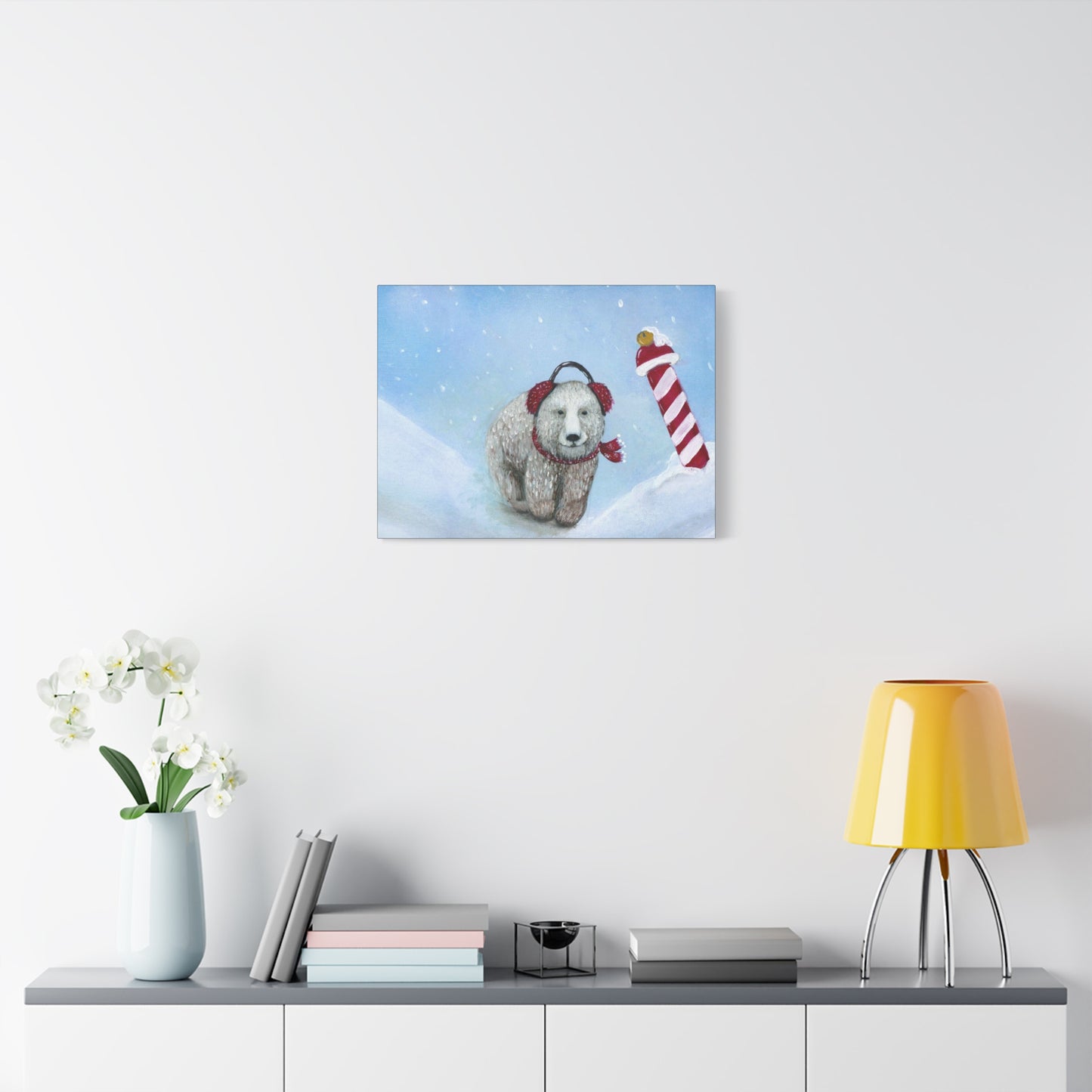 A Painting Print Bear in the North - Matte Canvas, Stretched