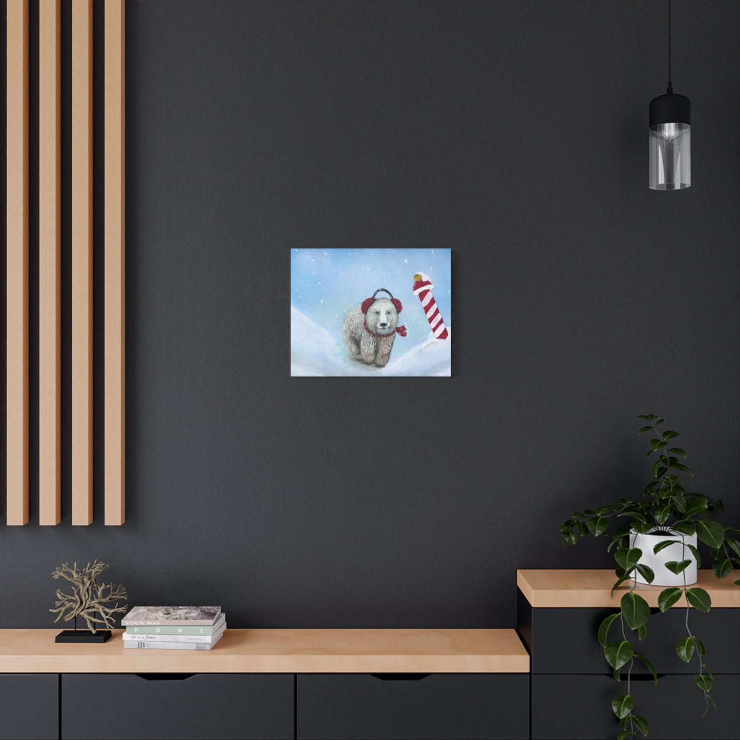 A Painting Print Bear in the North - Matte Canvas, Stretched