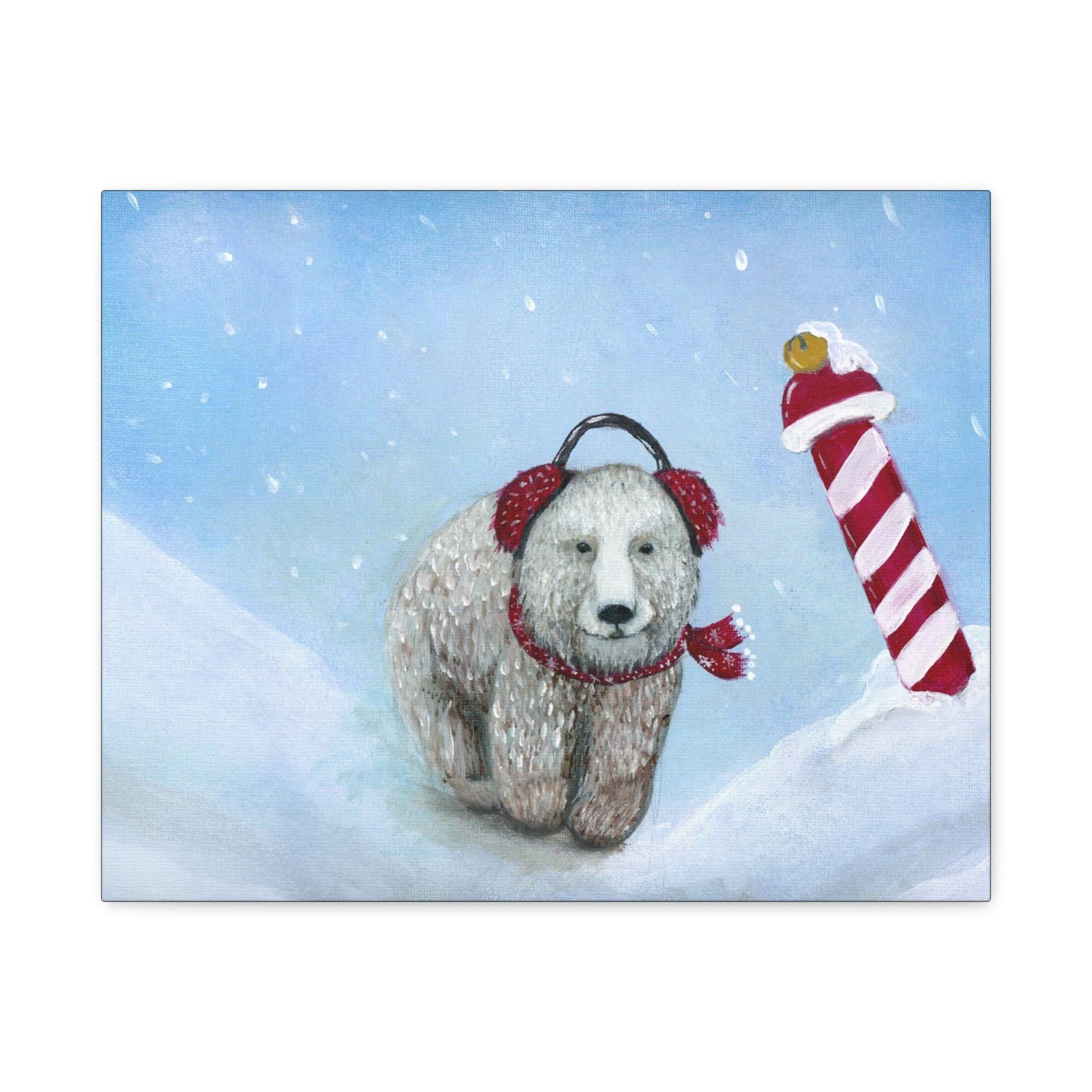 A Painting Print Bear in the North - Matte Canvas, Stretched