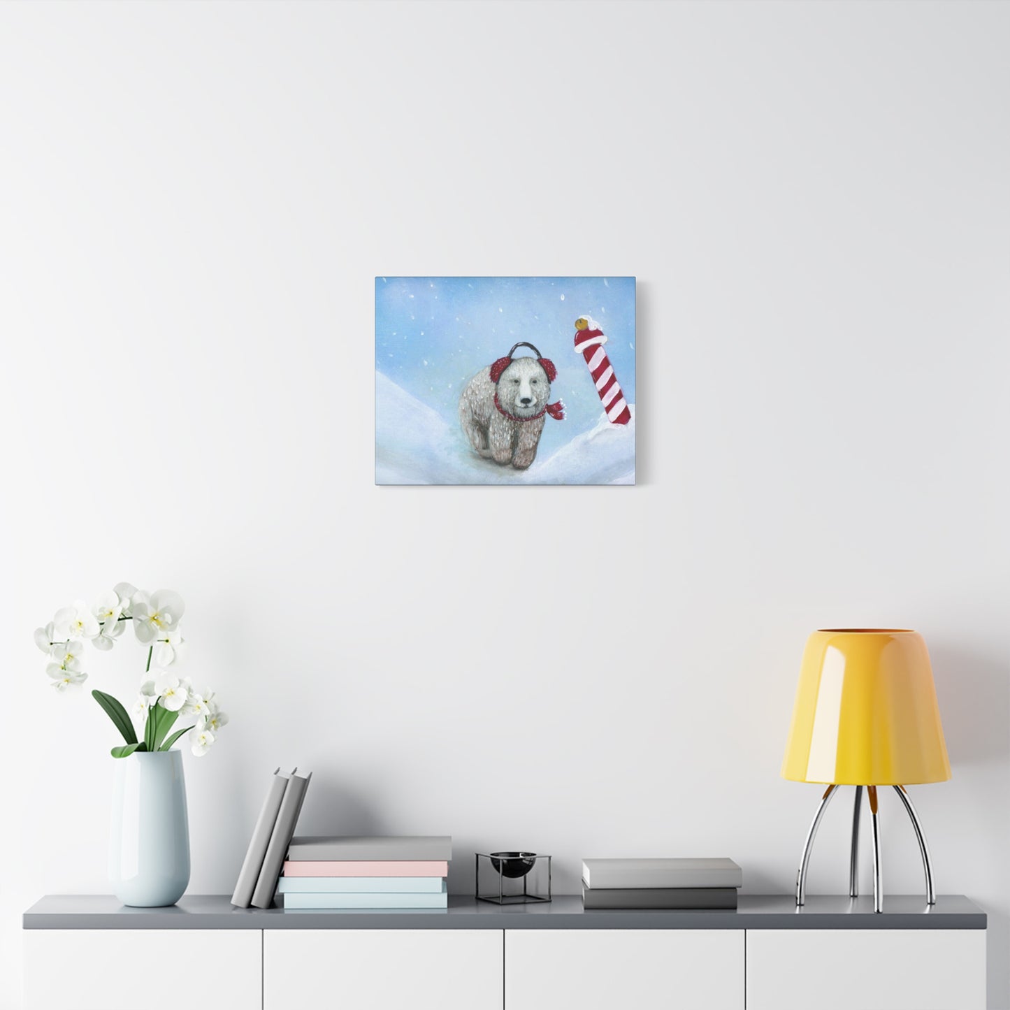 A Painting Print Bear in the North - Matte Canvas, Stretched