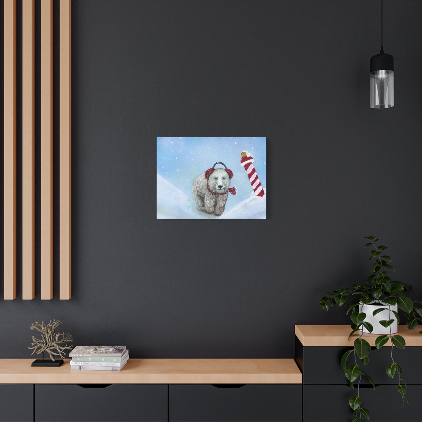 A Painting Print Bear in the North - Matte Canvas, Stretched