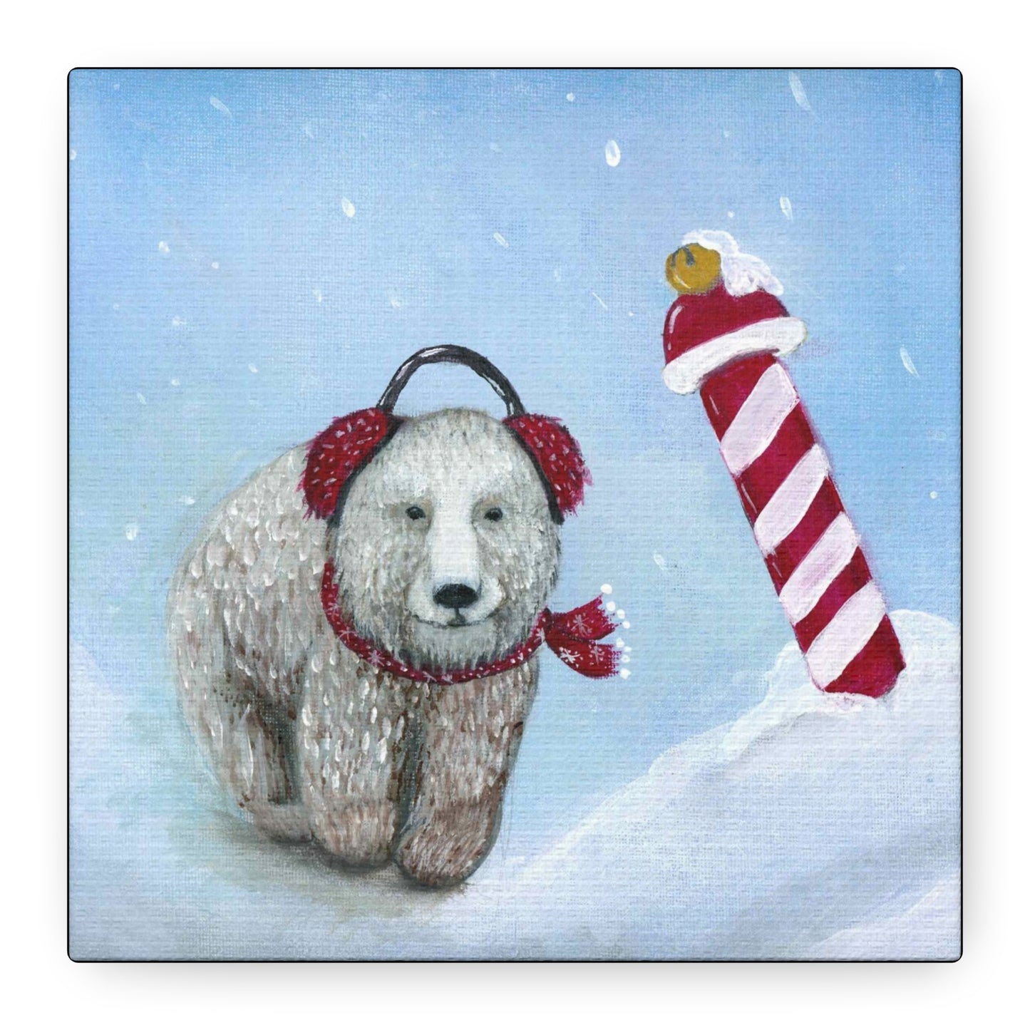 Bear in The North Painting Print - Matte Canvas, Stretched