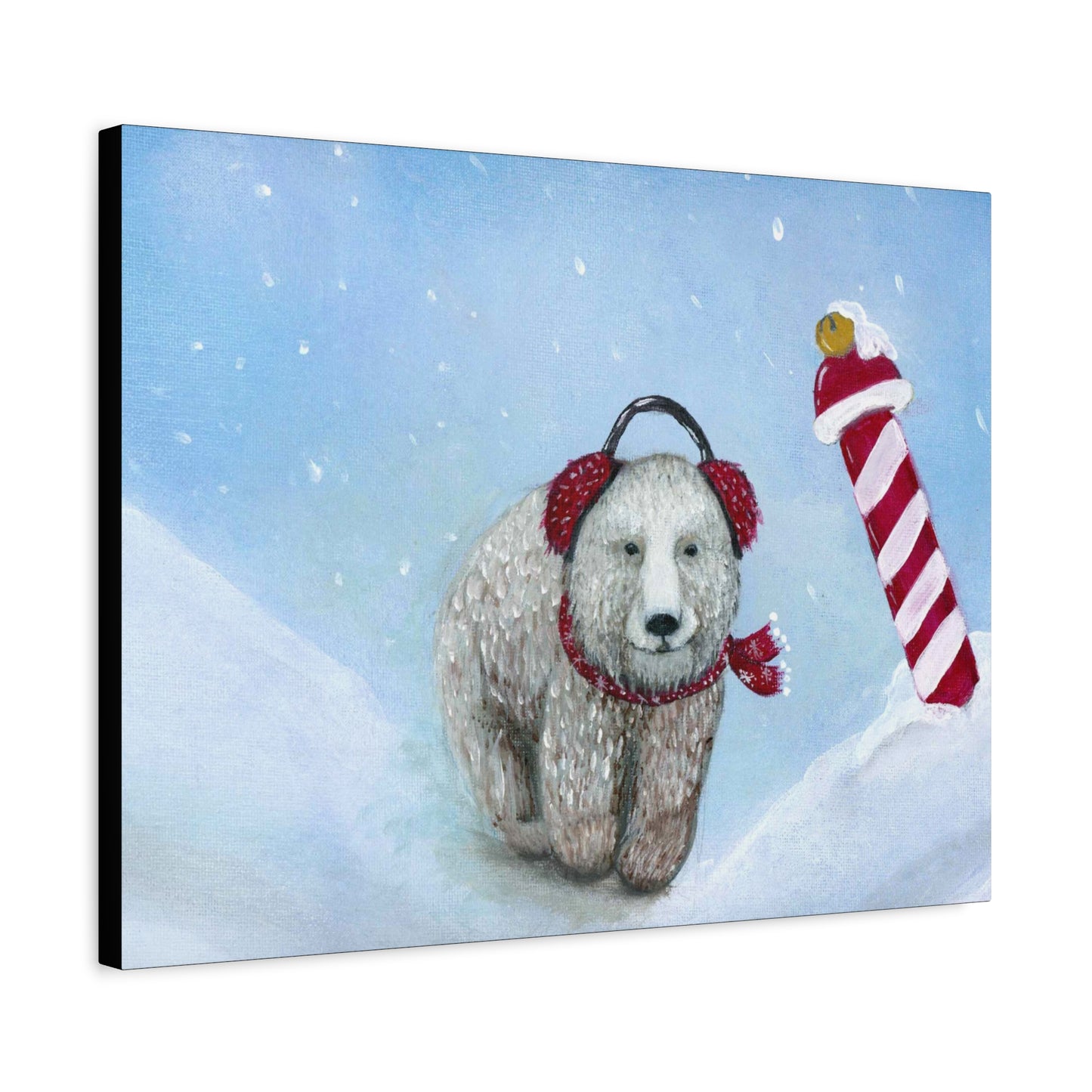 A Painting Print Bear in the North - Matte Canvas, Stretched