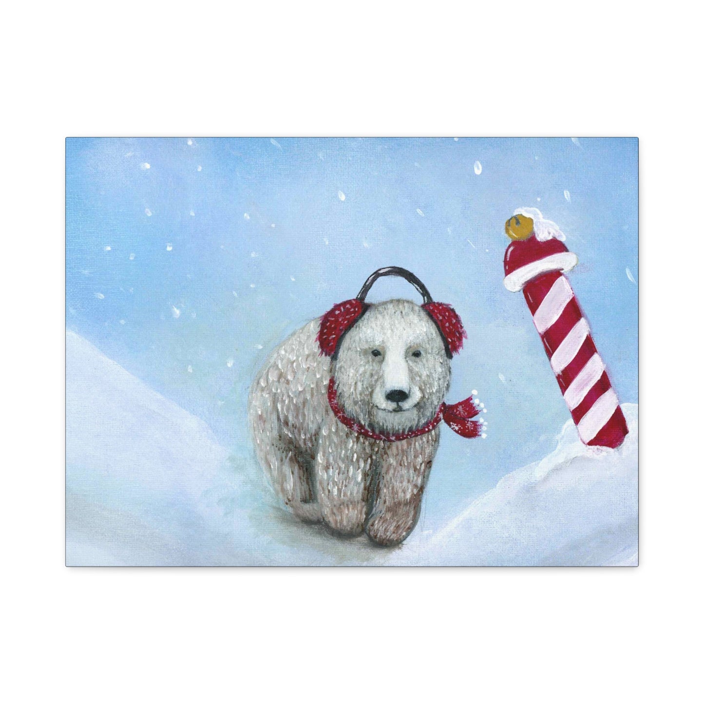 A Painting Print Bear in the North - Matte Canvas, Stretched