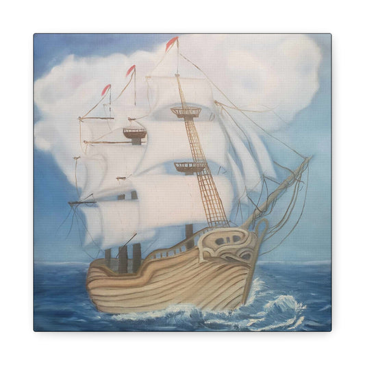 A Painting Print Ship - Matte Canvas, Stretched