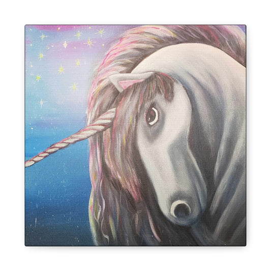 A Painting Print Galaxy Unicorn - Matte Canvas, Stretched