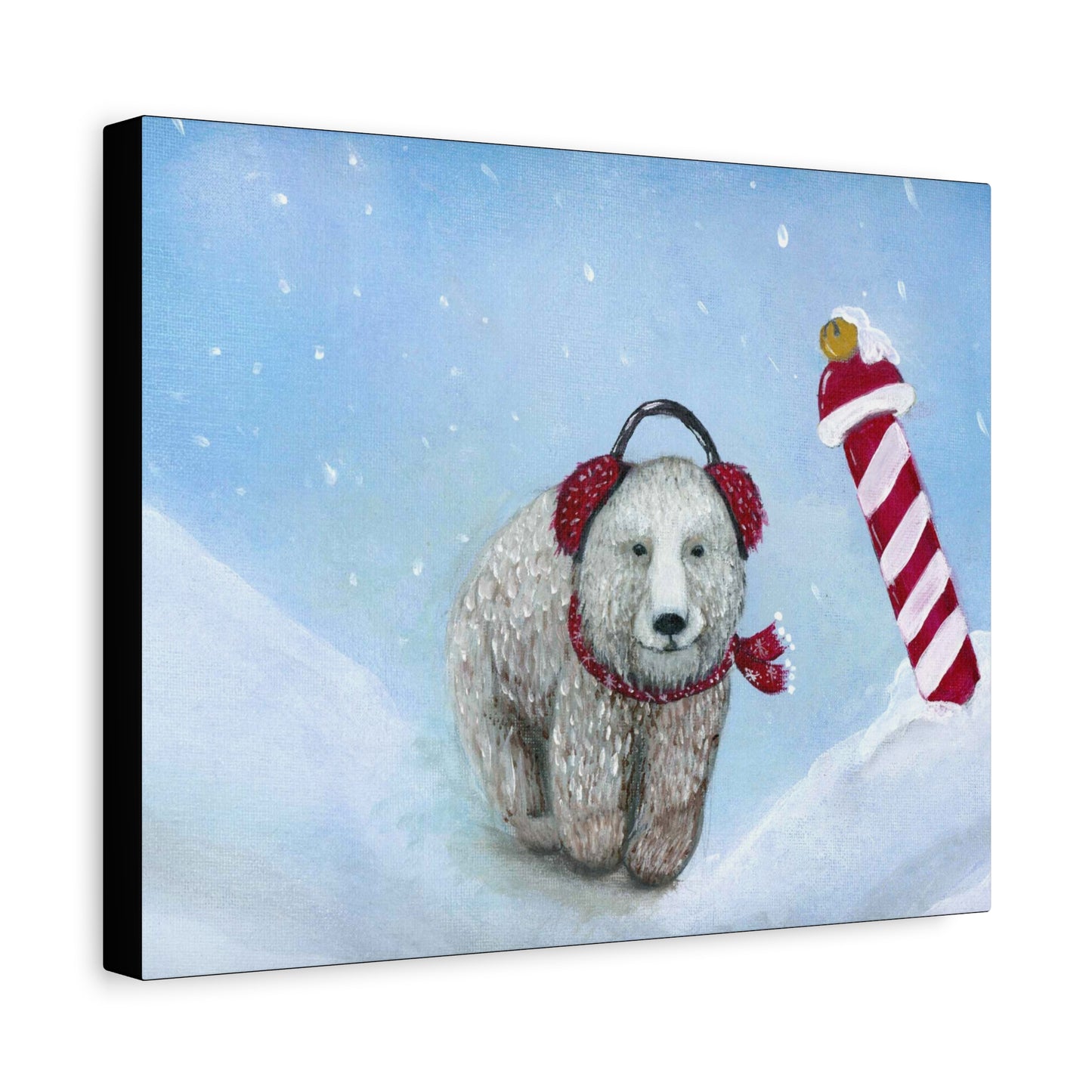 A Painting Print Bear in the North - Matte Canvas, Stretched