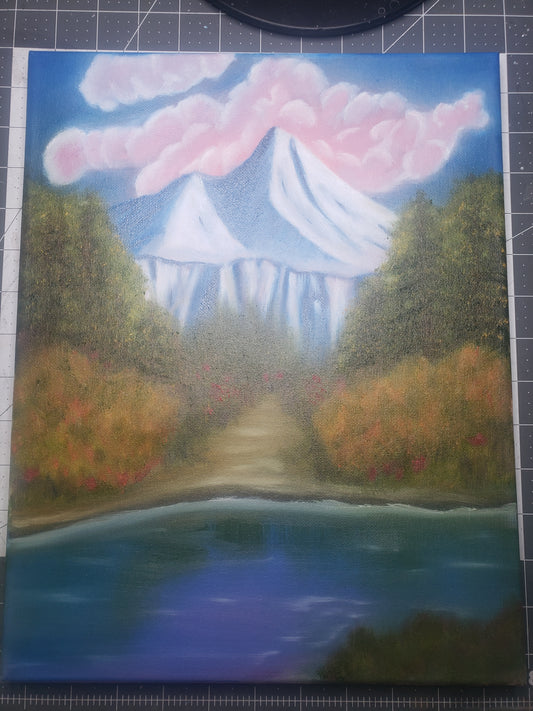 Bob Ross Mountain Serenity Rendition Oil